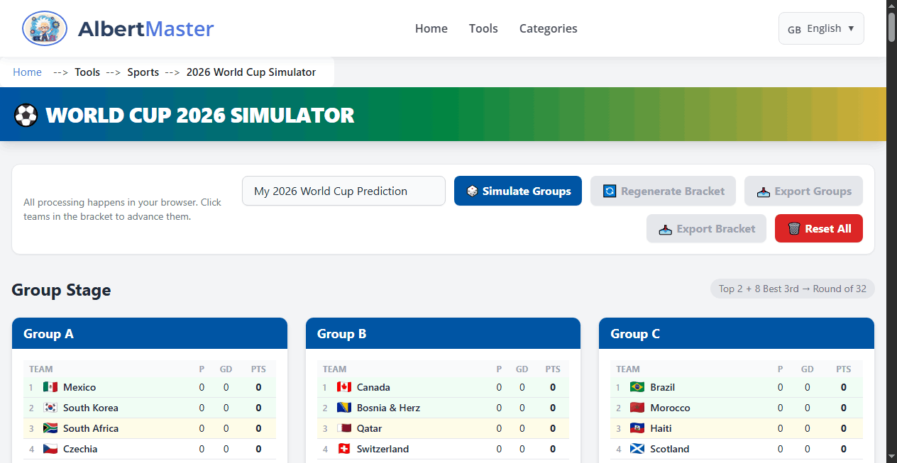 Football World Cup 2026 Simulator