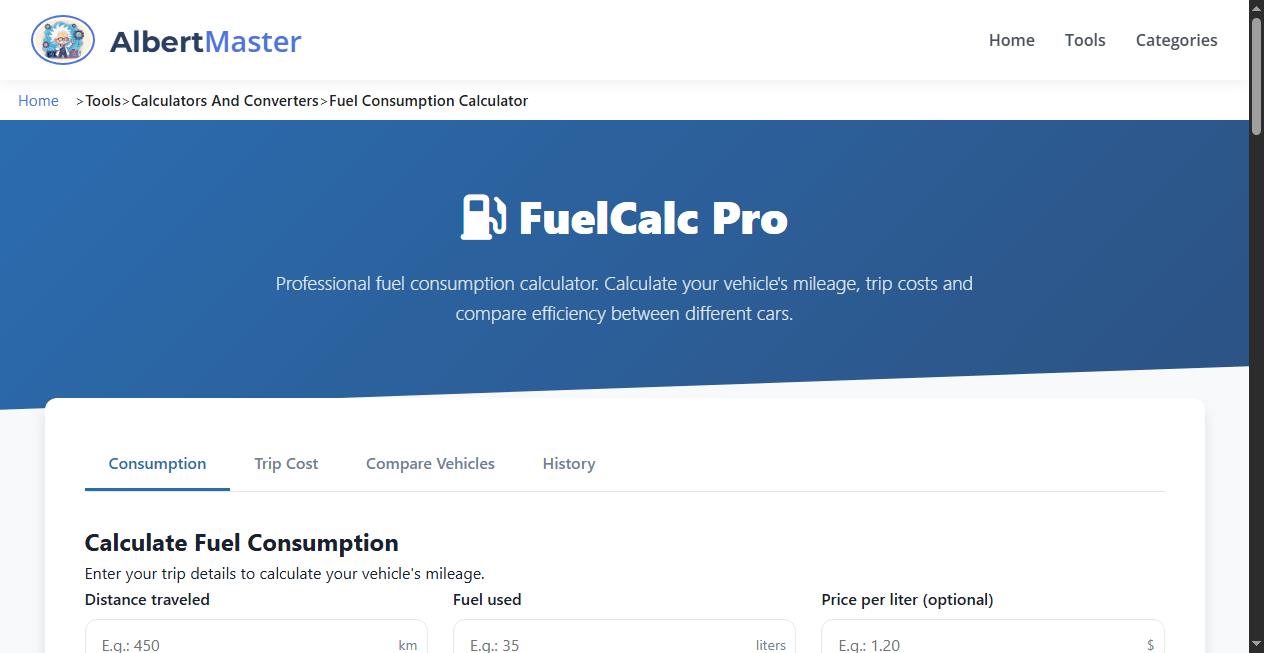 Professional Fuel Consumption Calculator