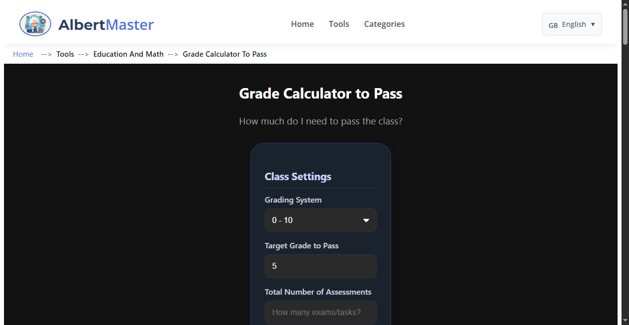 Grade Calculator to Pass