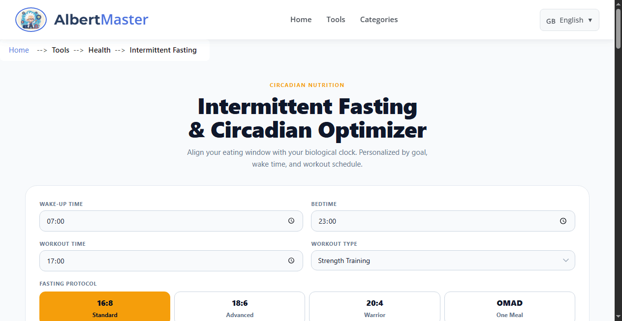 Intermittent Fasting & Circadian Optimizer