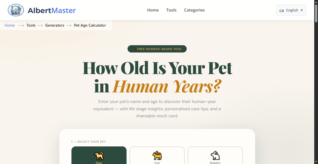 Pet Age Calculator
