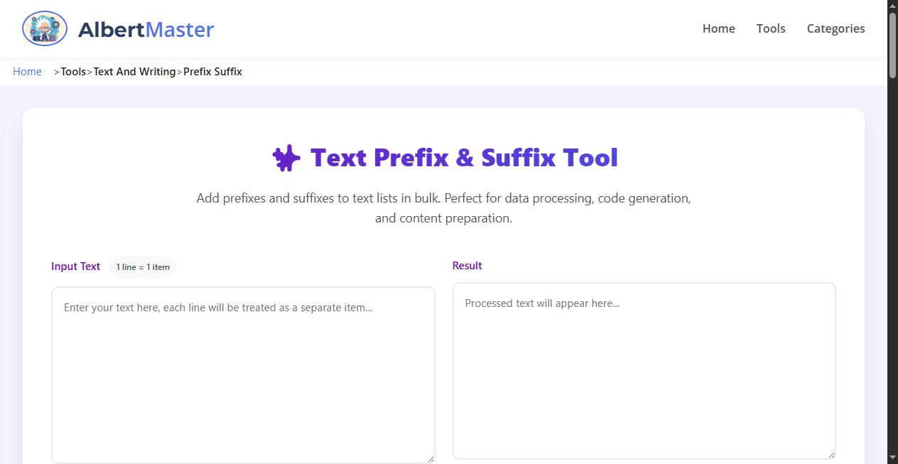 Prefix and Suffix Adder
