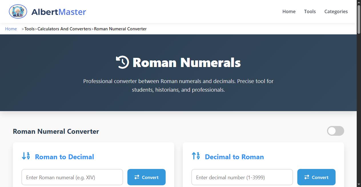 Roman Numerals Converter