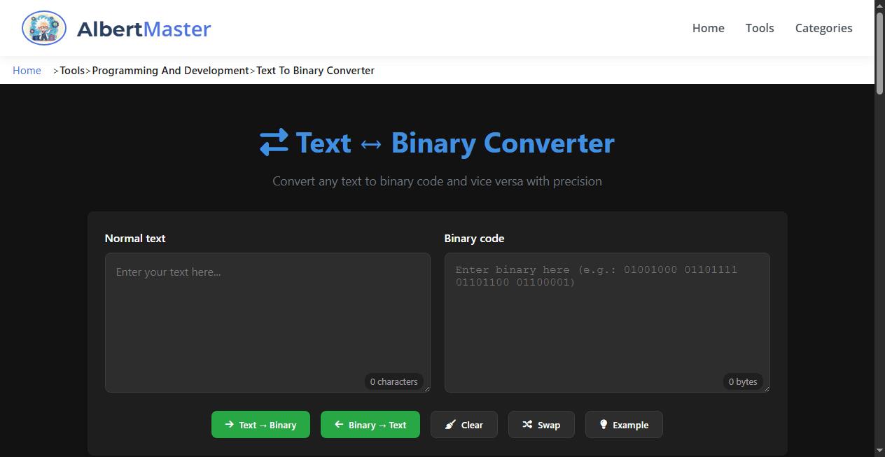 Text ↔ Binary Converter