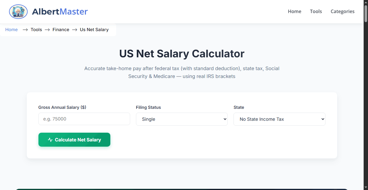 US Net Salary Calculator