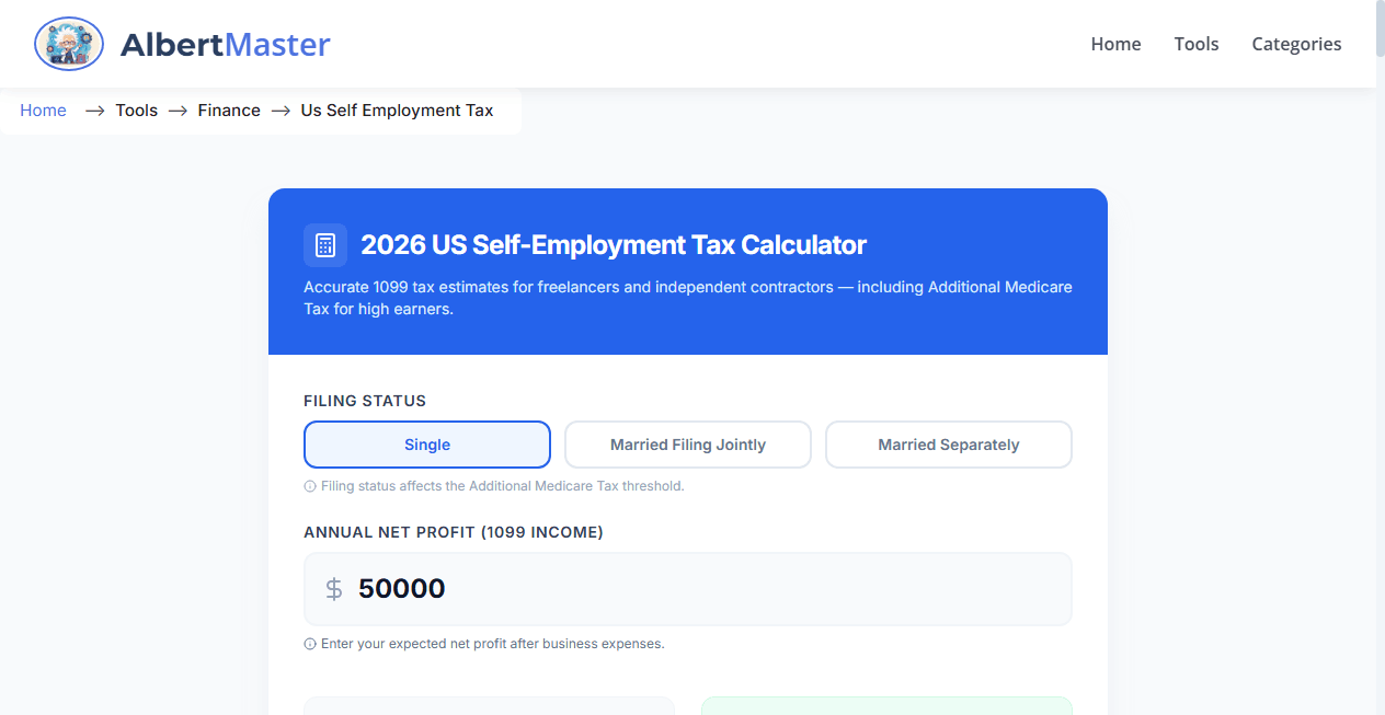 US Self-Employment Tax Calculator