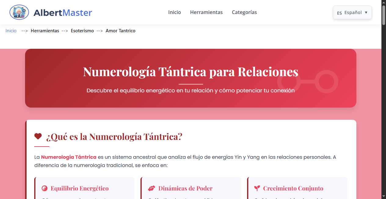 Numerología Tántrica para Relaciones