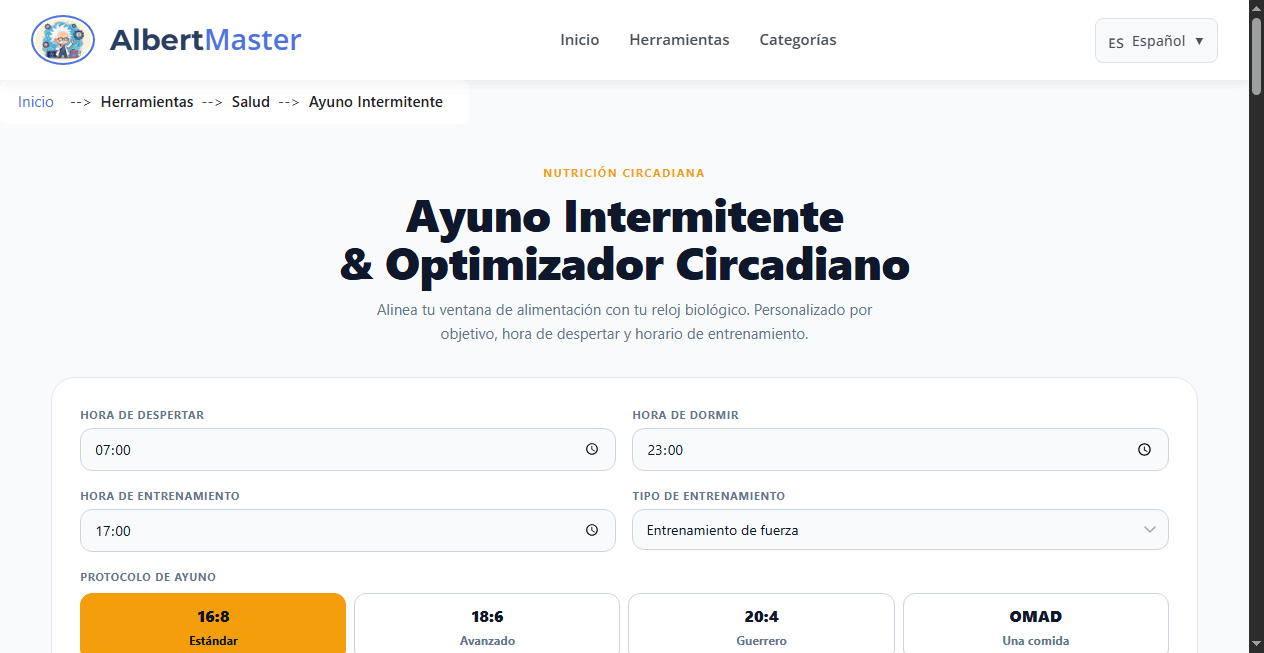 Optimizador de Ayuno Intermitente