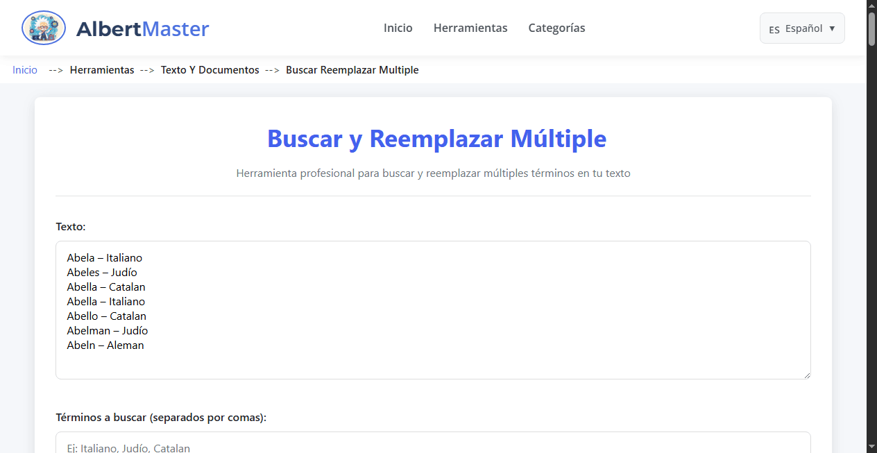 Búsqueda y Reemplazo Multiple
