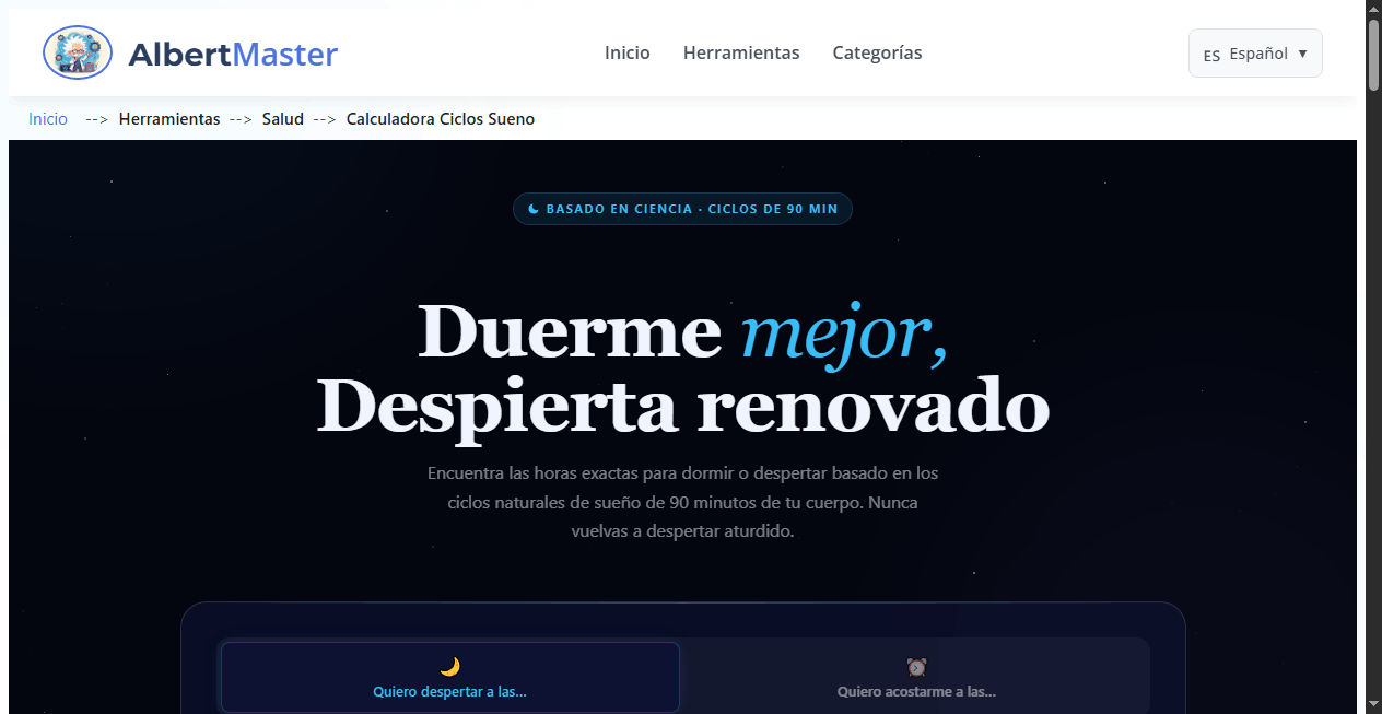 Calculadora de Ciclos de Sueño