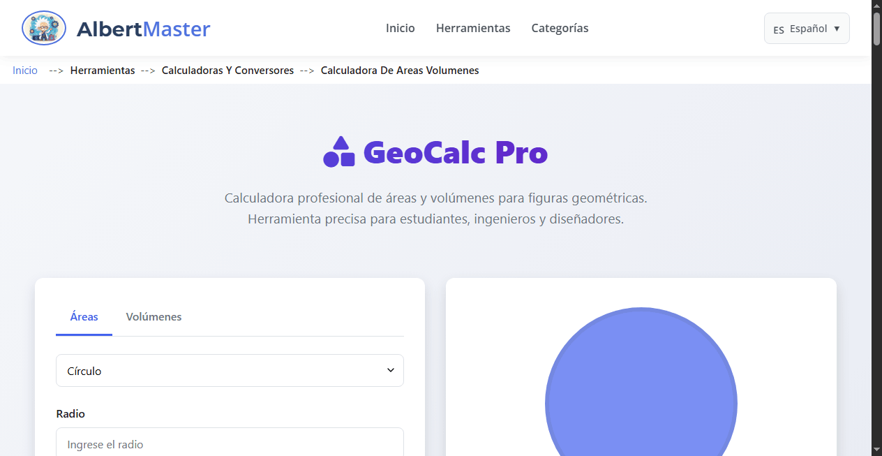 Geometria | Calculadora de Áreas y Volúmenes