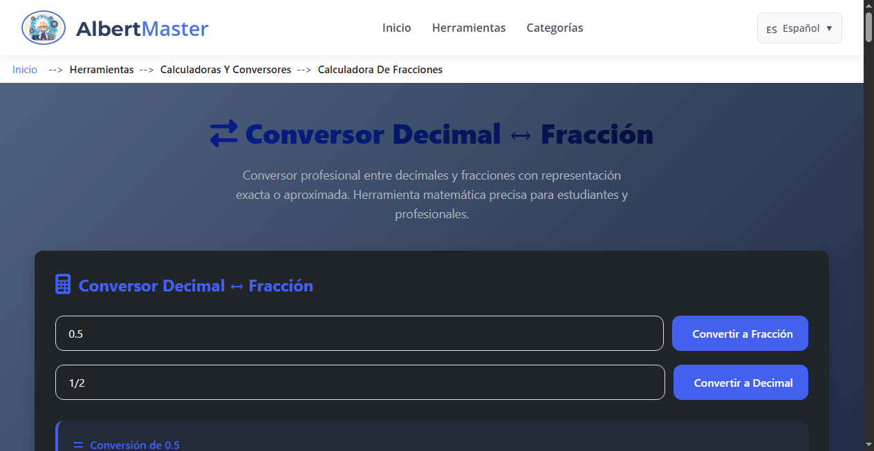 Conversor Decimal ↔ Fracción