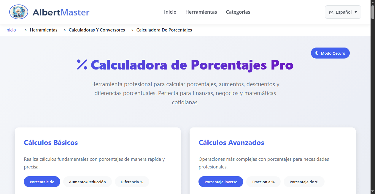 Calculadora de Porcentajes