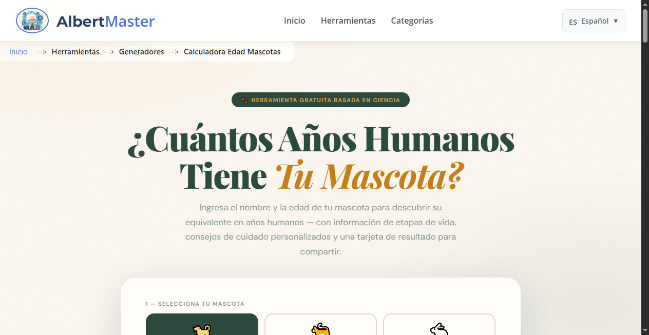 Calculador de Edad de Mascotas