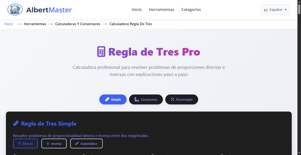 Regla de Tres | Calculadora Profesional de Proporciones