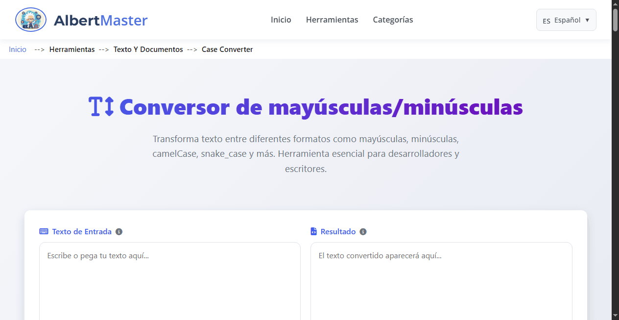 Conversor de mayúsculas/minúsculas