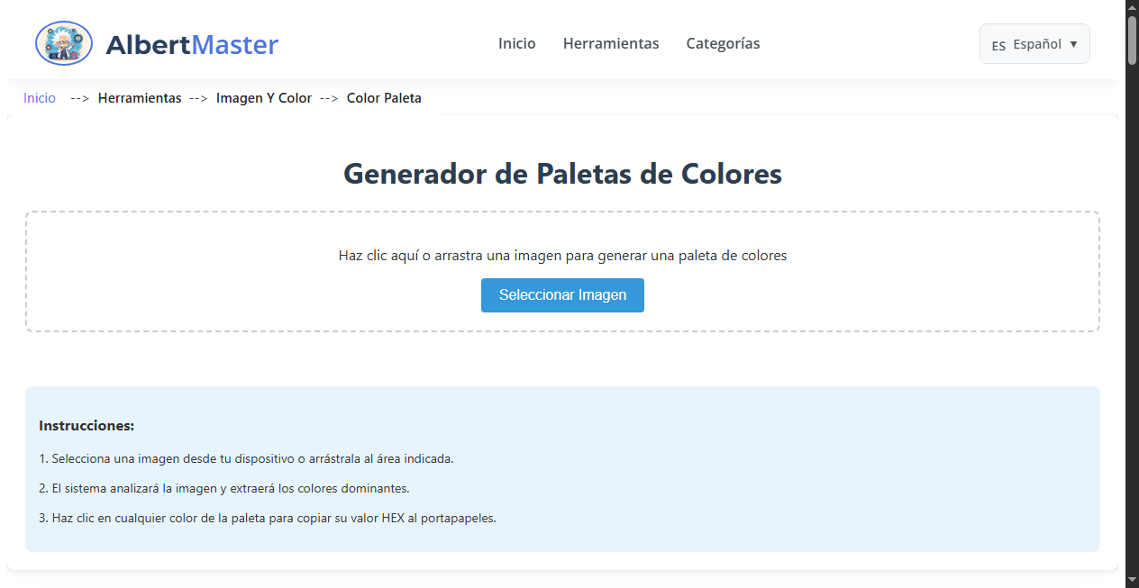 Generador de Paletas de Colores de una Imágen