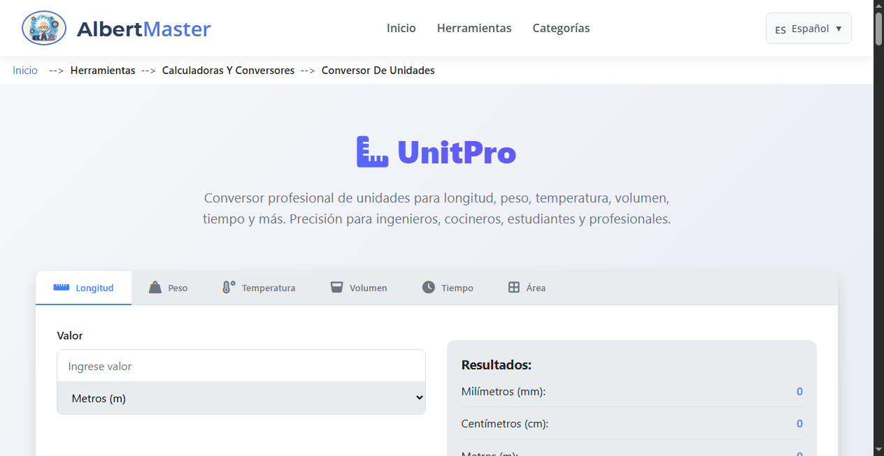 UnitPro | Conversor Profesional de Unidades
