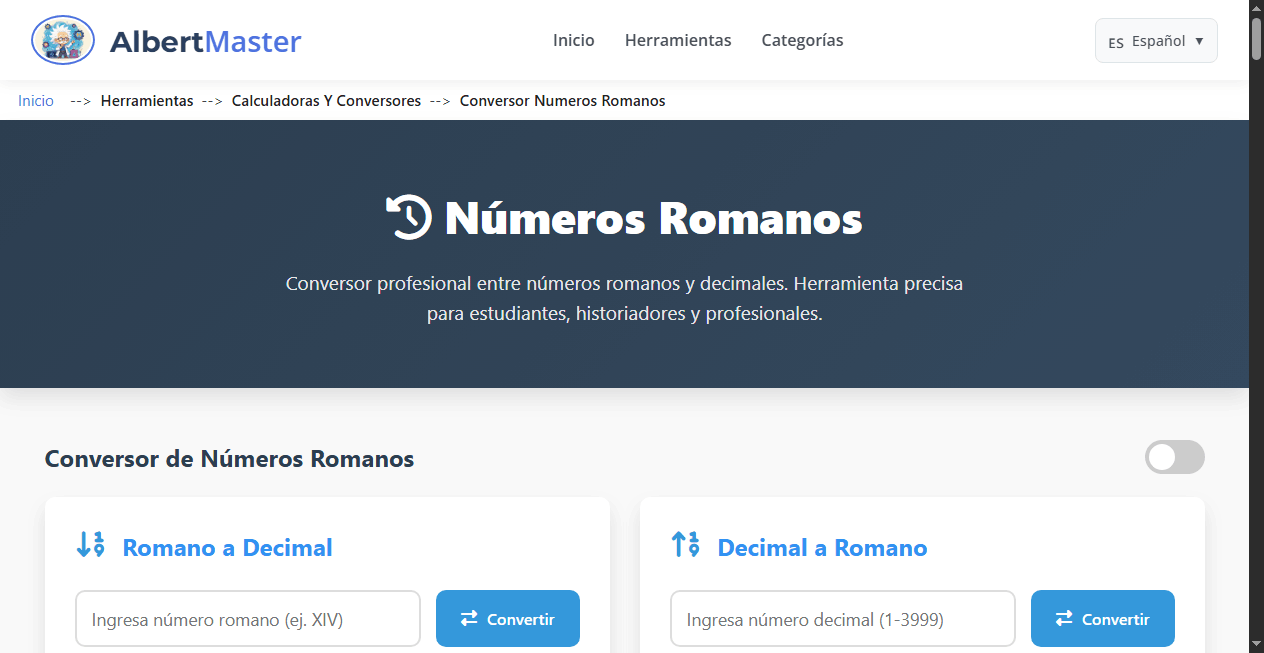 Conversor de Números Romanos