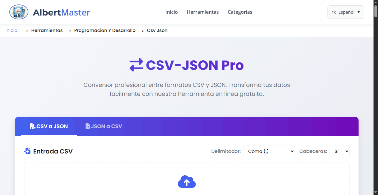 CSV-JSON Pro | Conversor Profesional de CSV y JSON