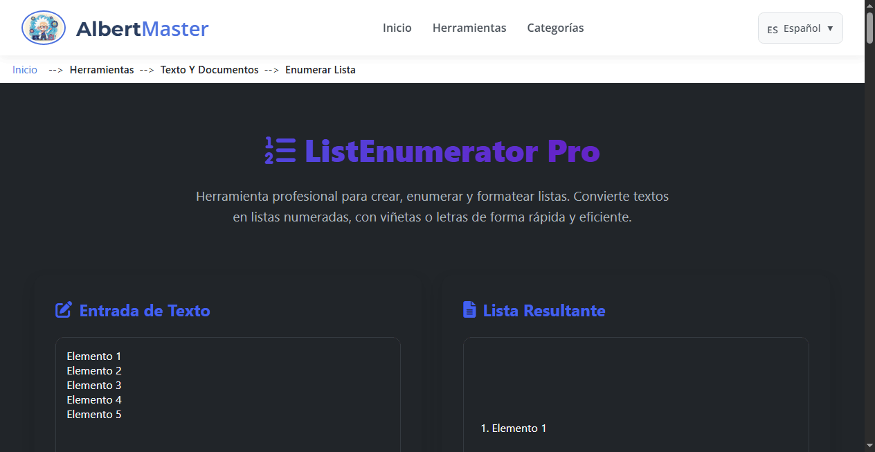 Enumerar Listas