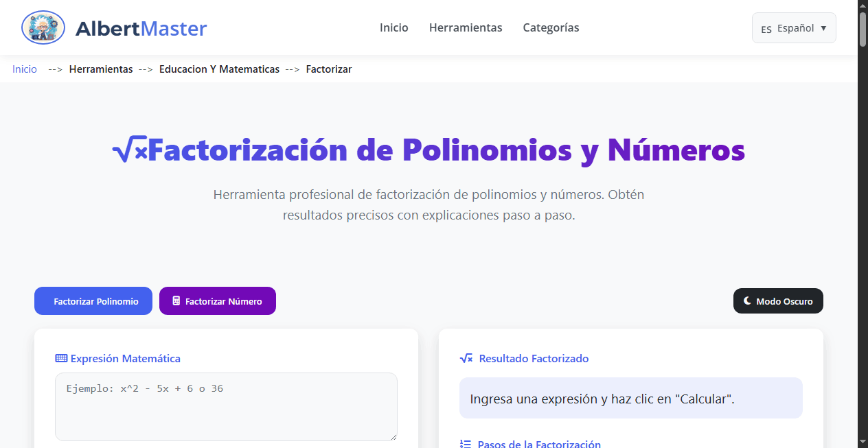Factorización Avanzada de Polinomios y Números