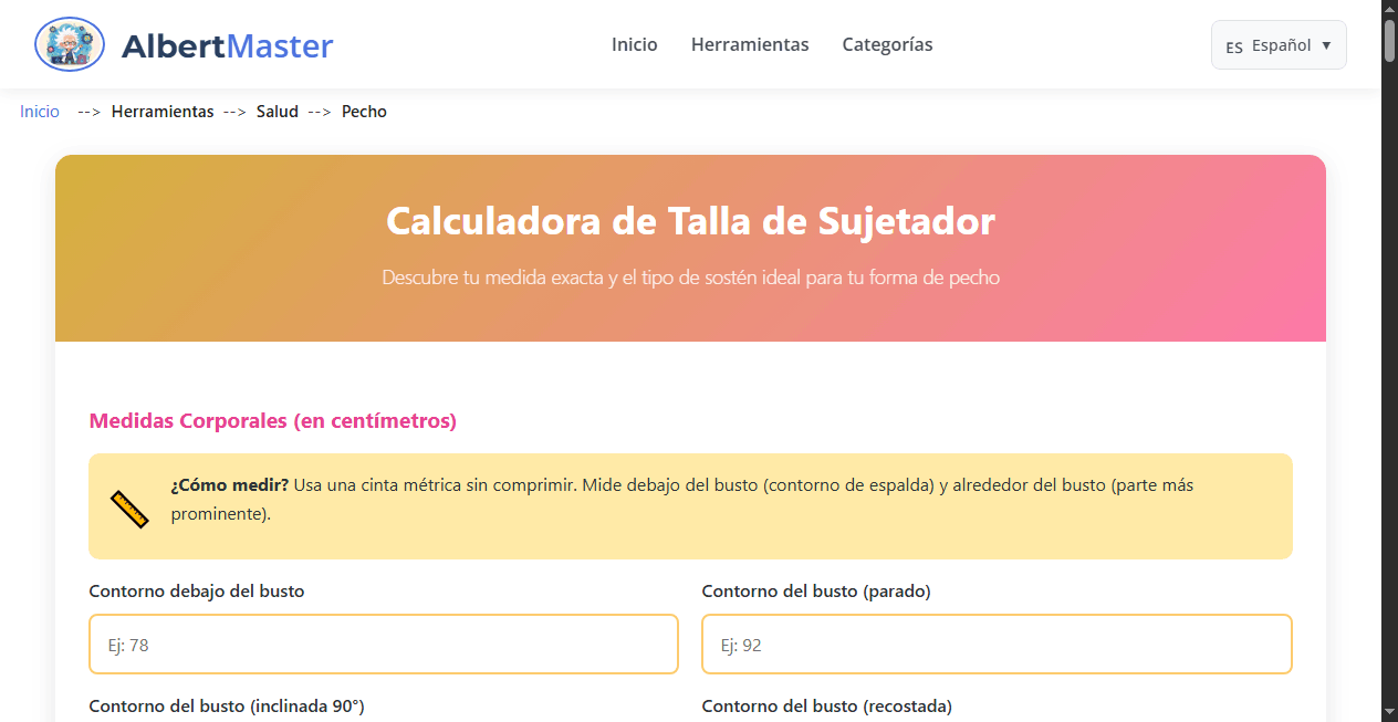 Calculadora de Talla de Sujetador