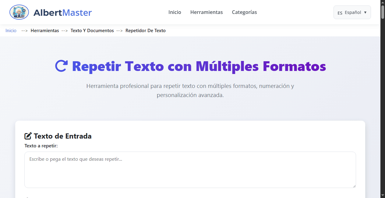 Repetidor de Texto Avanzado