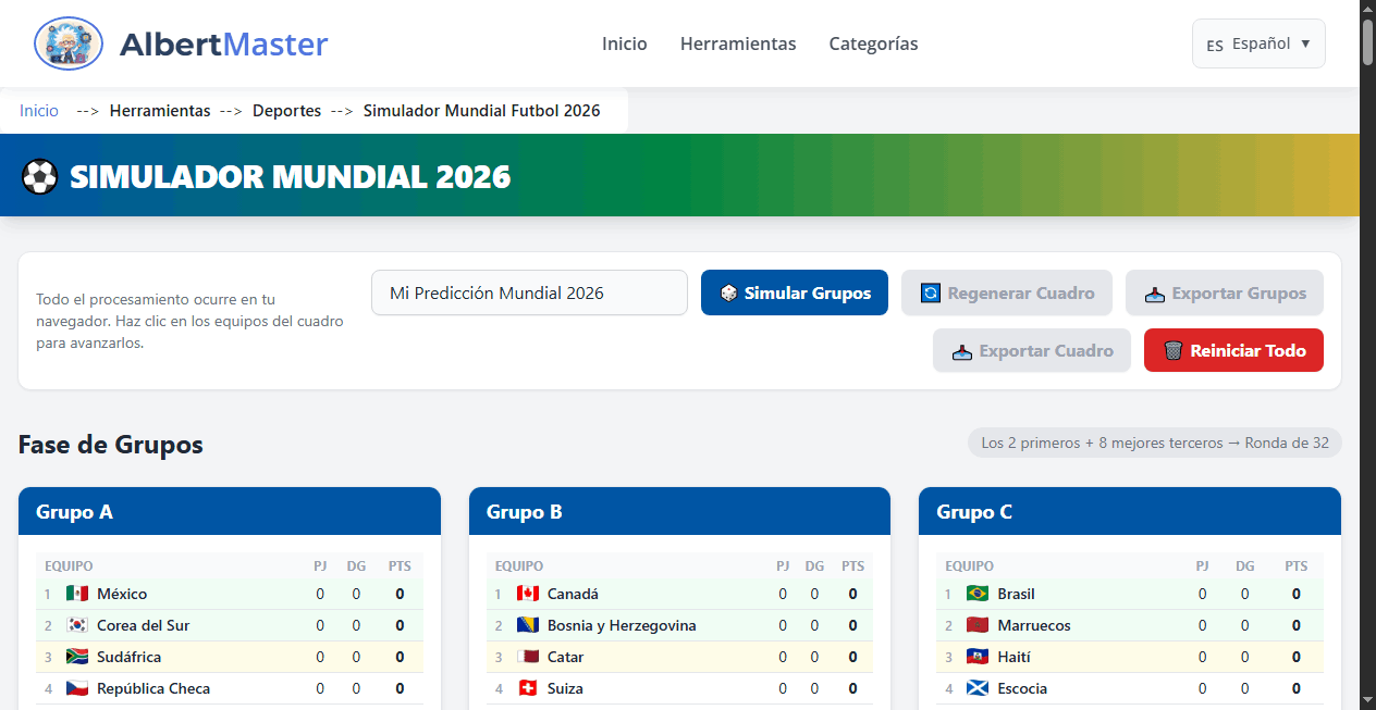 Simulador Mundial de Futbol 2026