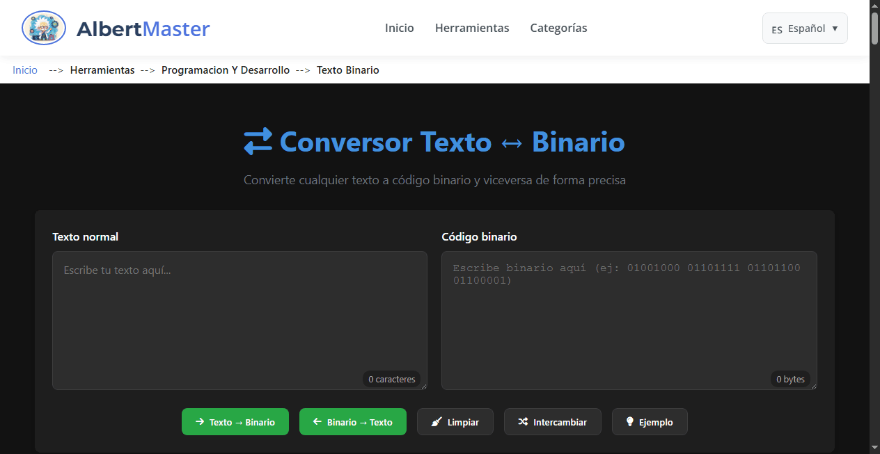 Conversor Texto ↔ Binario