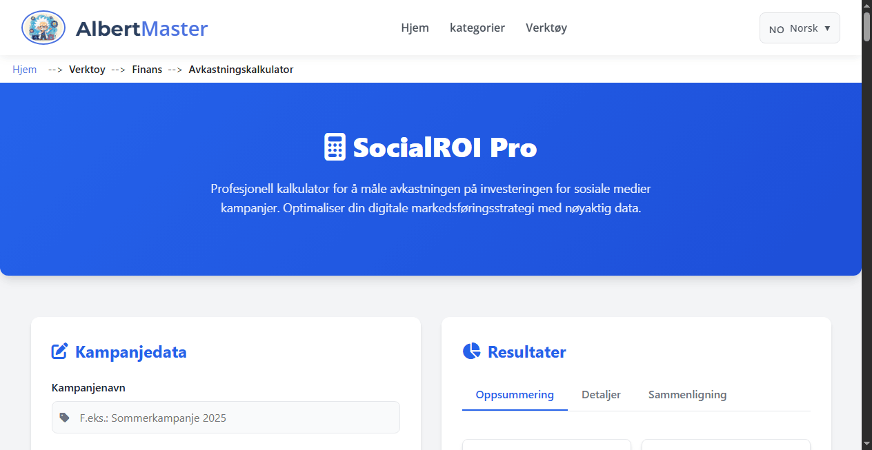 ROI-kalkulator for sosiale medier