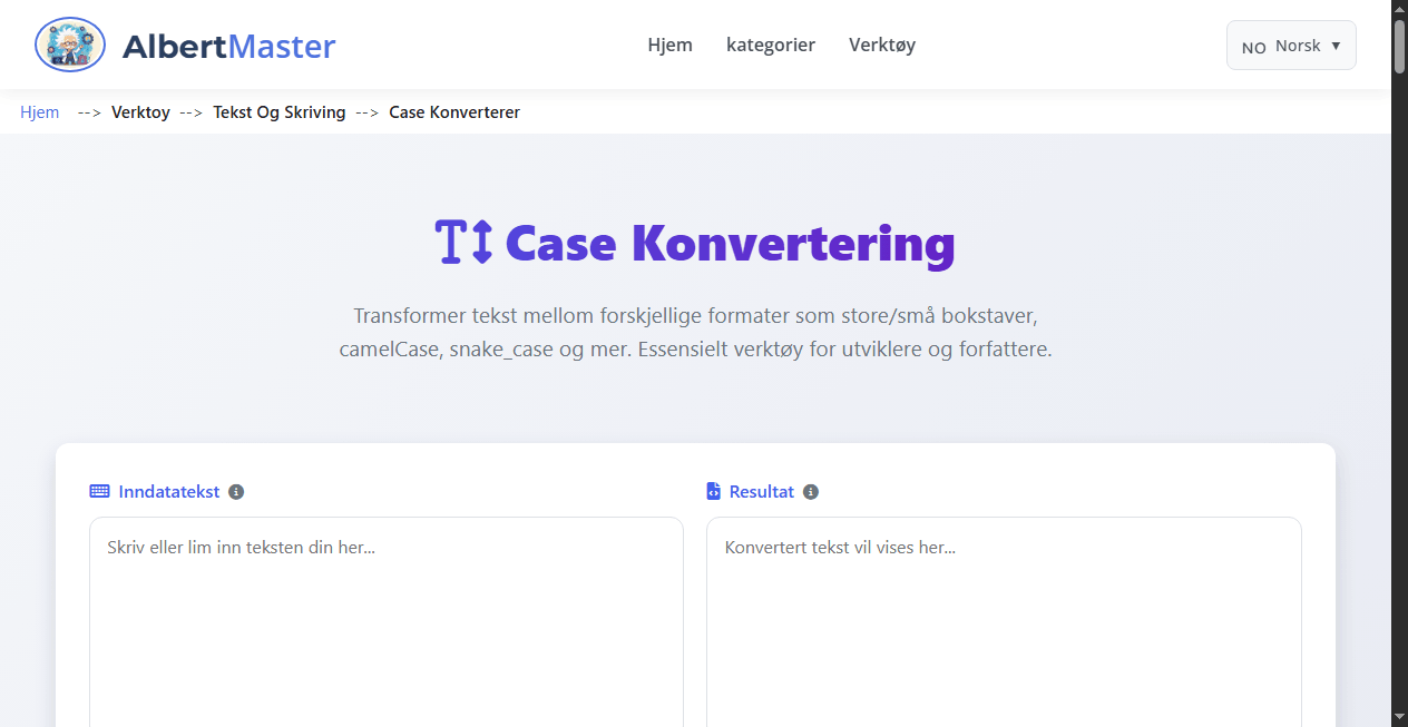 Store/Små bokstaver Konverter