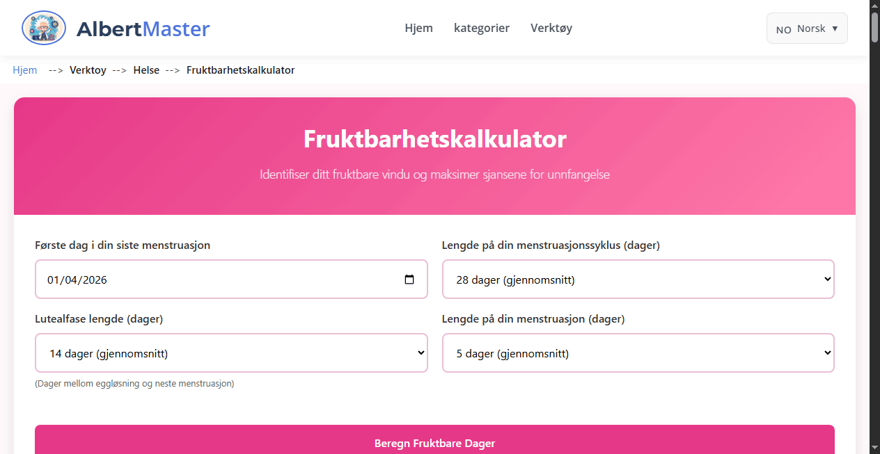 Fruktbarhetsdager Kalkulator
