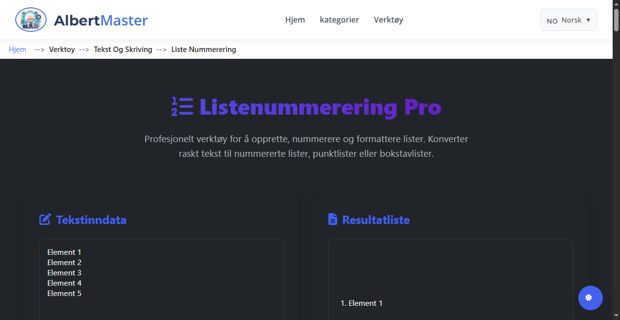 Nummerer Lister