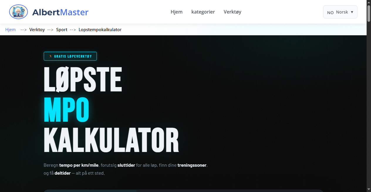 Løpstempokalkulator