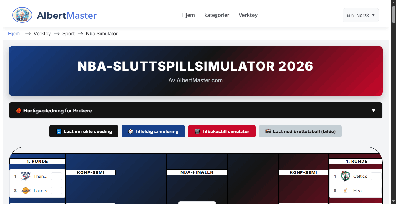 NBA-sluttspillsimulator 2026