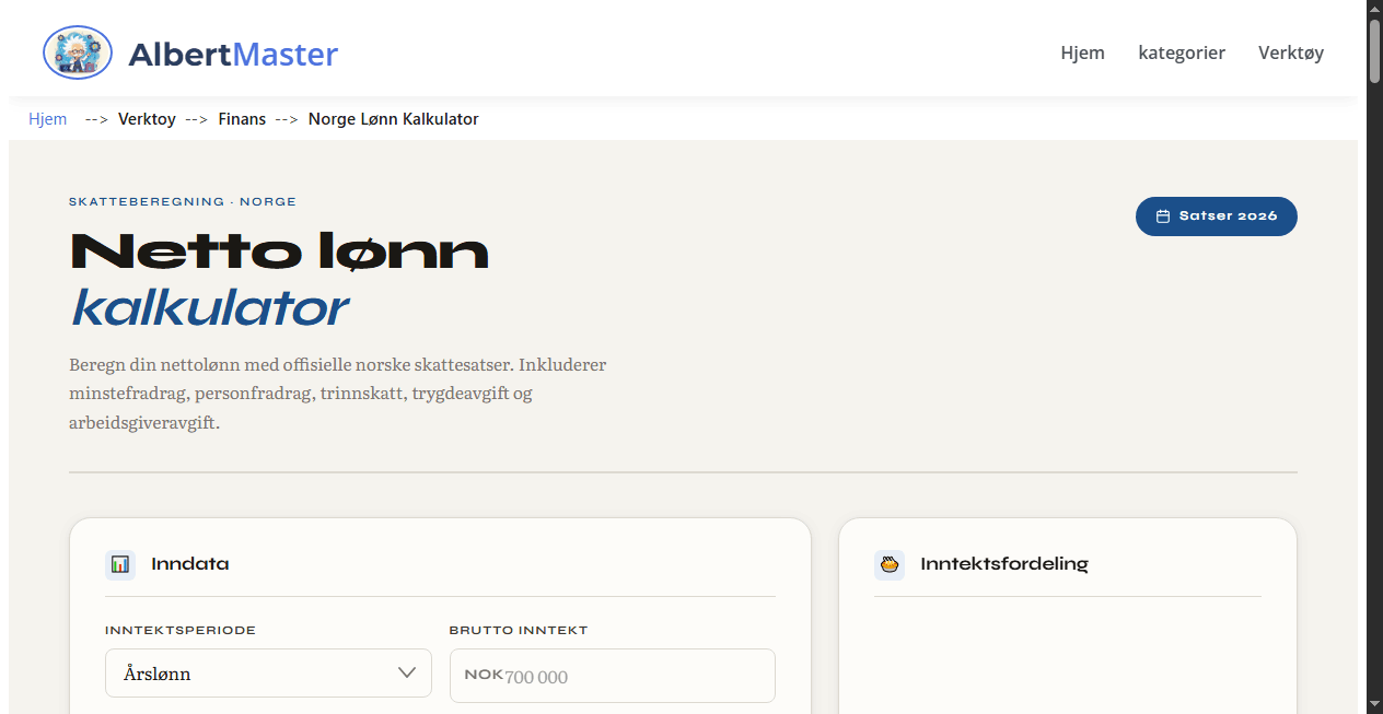 Netto lønn kalkulator Norge