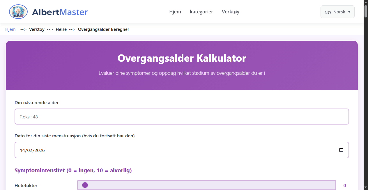 Menopause Symptom Test