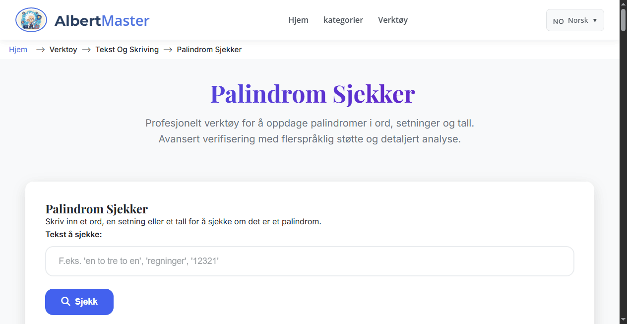 Avansert Palindromsjekker