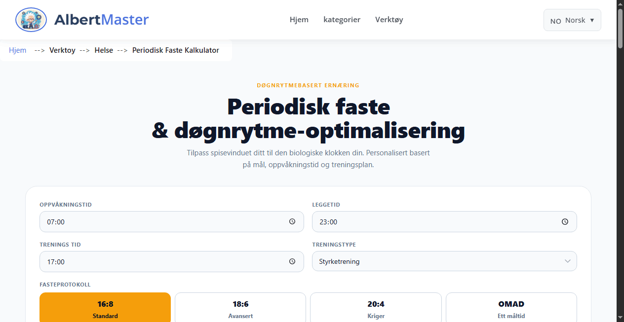 Periodisk Faste Kalkulator