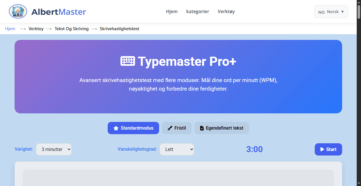 Typemaster Pro+ | Skrivehastighetstest