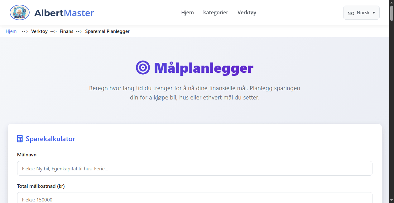 Finansielle Måleplanlegger