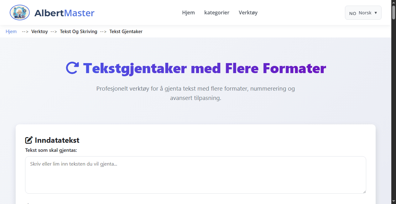 Avansert Tekstgjentaker