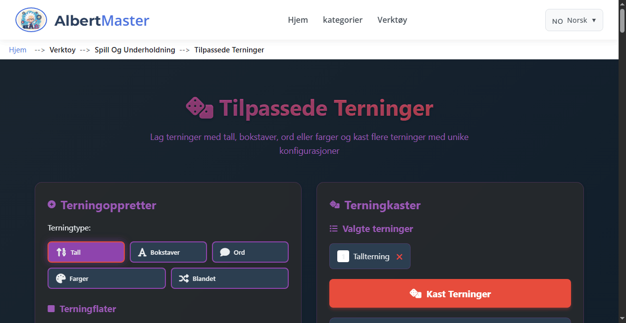 Tilpassede Terninger