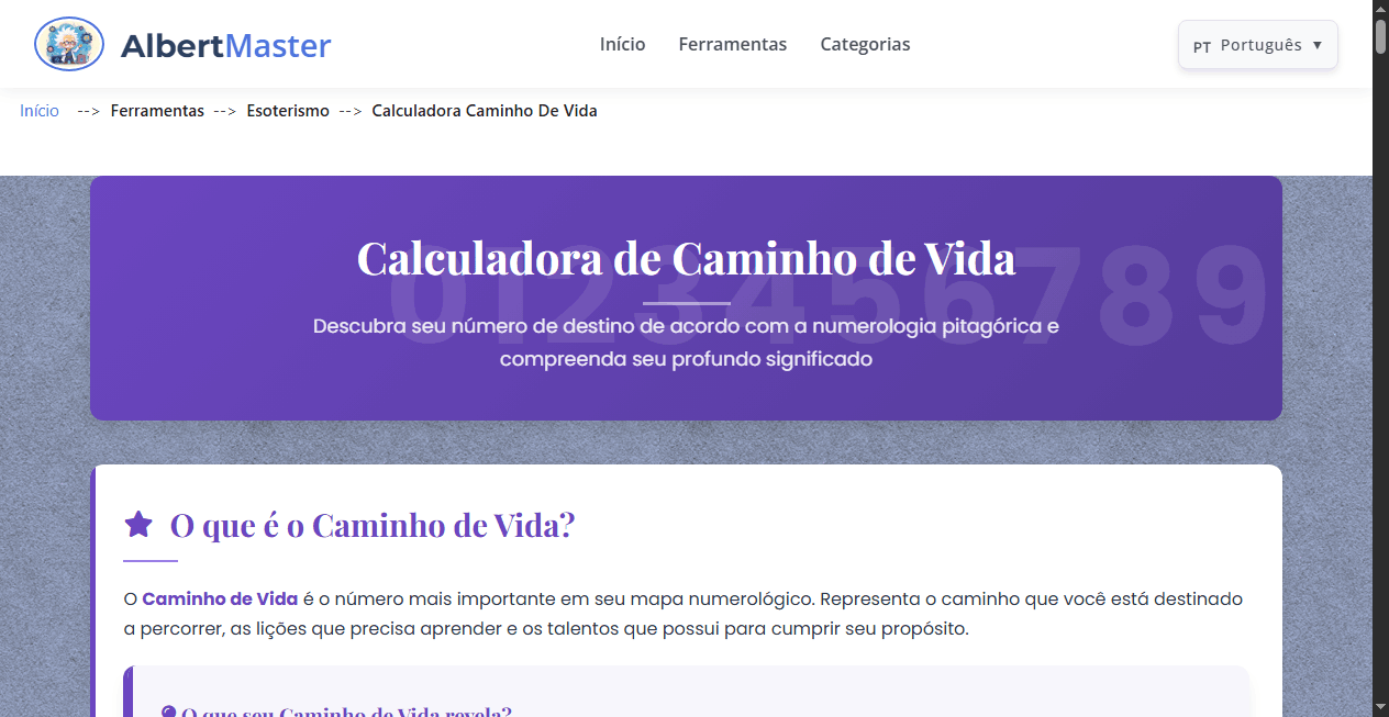 Calculadora de Caminho de Vida | Numerologia