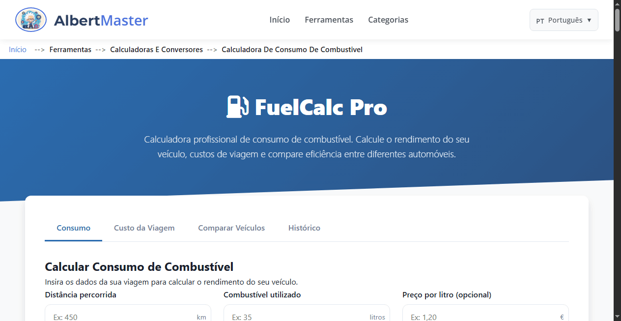 Calculadora de Consumo de Combustível