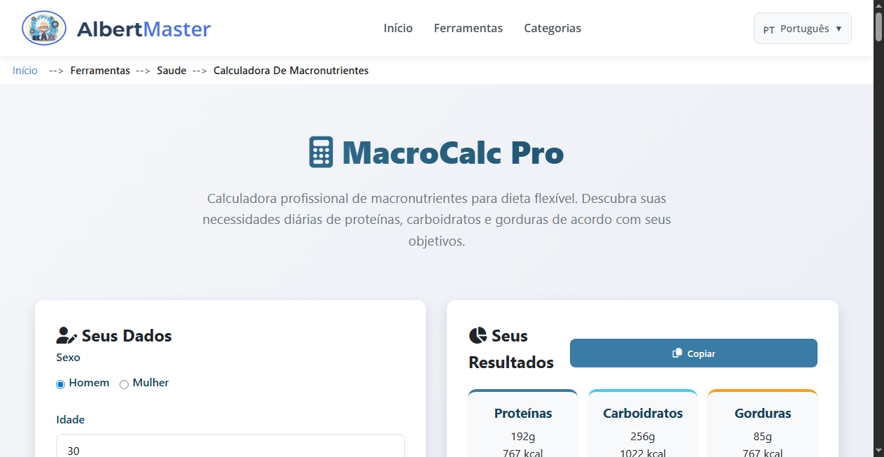 MacroCalc Pro | Calculadora de Macronutrientes