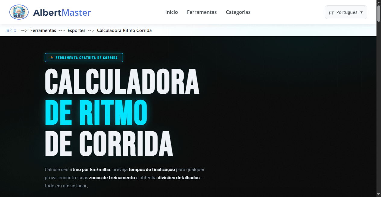 Calculadora de Ritmo de Corrida — Ritmo, Tempo e Distância