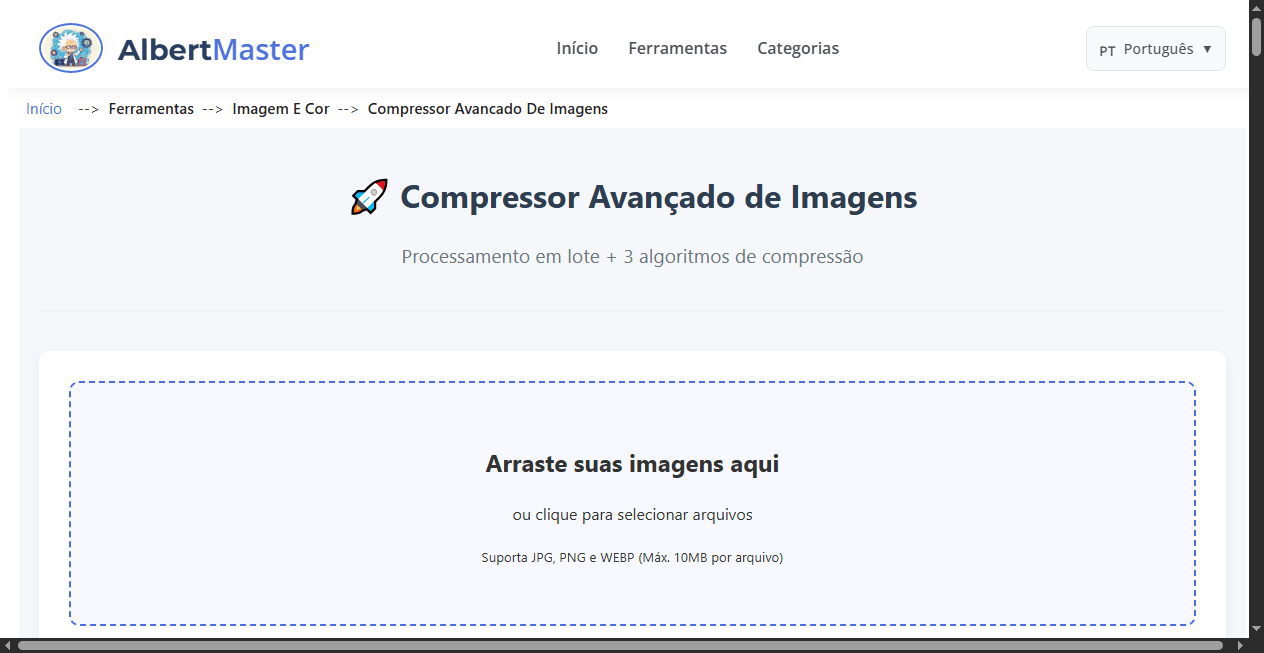 Compressor Avançado de Imagens | Processamento em Lote + 3 Algoritmos