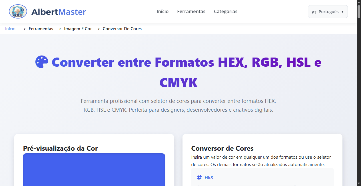 Seletor e Conversor de Cores Profissional